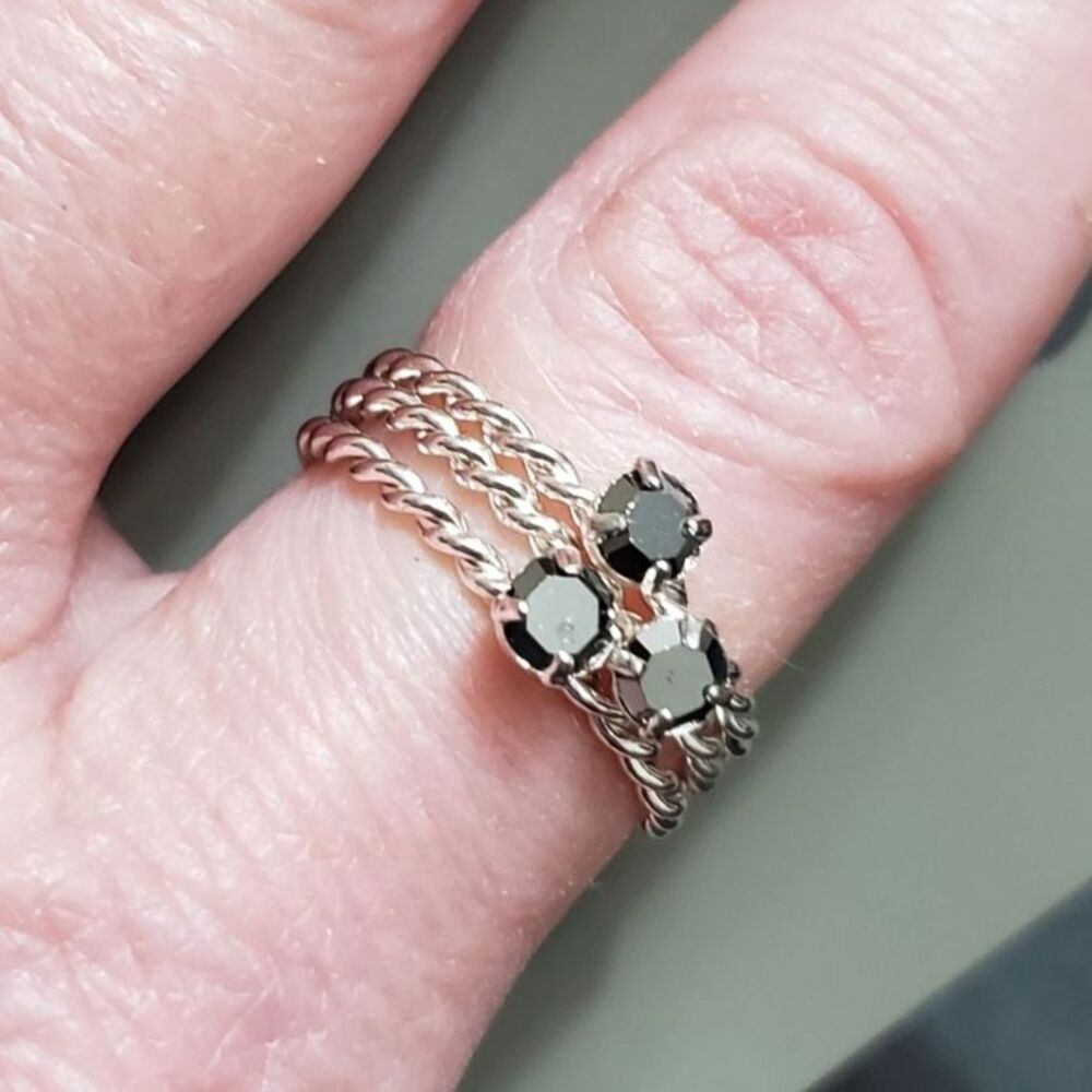 Silver Tone Stackable Ring Set Size 7.5 - image 2